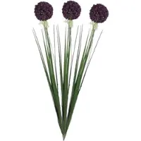 Mica Decorations Kunstbloemen - 4x stuks - Allium bol bloem - sierui - paars - 80 cm - steelbloemen