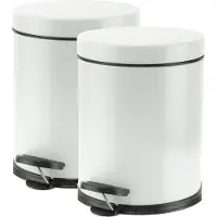 COSY&TRENDY Cosy & Trendy Pedaalemmer - 3x stuks - wit - 5 liter - 24 cm - RVS - Vuilnisbak