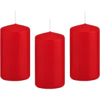 Trend Candles Cilinderkaars/stompkaars - 10x - rood - 6 x 12 cm - 40 branduren - met brandvertragende folie