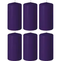 Enlightening Candles 6x Paarse cilinderkaarsen/stompkaarsen 6 x 8 cm 27 branduren - Geurloze kaarsen paars - Woondecoraties