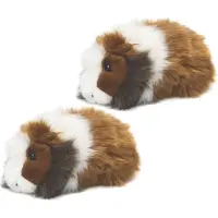 Wnf 2x stuks pluche cavia knuffel bruin 19 cm