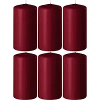Enlightening Candles 6x Bordeauxrode cilinderkaarsen/stompkaarsen 6 x 10 cm 36 branduren - Geurloze kaarsen bordeauxrood - Woondecoraties