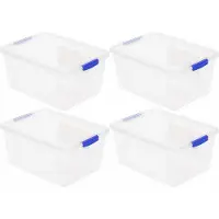PlasticForte Opbergbox met deksel - 8x - 4 liter - transparant - kunststof - opbergkist