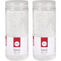 Rayher Hobby Materialen Rayher hobby Fijn decoratie zand korrels - 2x - wit - 475 ml - zandkorrels - knutselmateriaal - 0.1 tot 0.5 mm