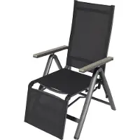 Brulo - 2 stuks Aluminium ligstoel tuin - ligstoel - strandstoel opvouwbaar - tuinstoel - polywood-Grijs -zwart