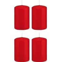 Trend Candles Cilinderkaarsen/stompkaarsen - set 20x - rood - 5 x 8 cm - 18 branduren
