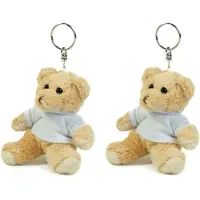 Mumbles Set van 2x stuks teddybeer/beren sleutelhangers 10 cm - Kleine dieren knuffels