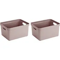 Sunware Opbergbox Sigma - 10x - kunststof - roze - 13 liter - Opbergbakken/opbergers - 35 x 25 x 18 cm