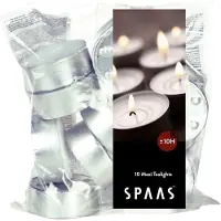 Spaas maxi waxinelichtjes - 120x stuks - Wit - theelichtjes - 10 branduren - geurloze kaarsen