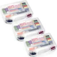 PlasticForte Opbergkoffertje - 4x - 8 vaks - kunststof - transparant - 36 x 28,5 x 6 cm - opbergers