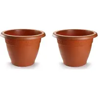 PlasticForte 6x stuks bloempotten terra cotta rond diameter 40 cm - Bloemen/plantenbak/plantenpotten van kunststof