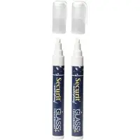Securit Krijtstift - 6x stuks - wit - platte punt - 2-6 mm - krijt - voor glas en krijtbord - chalkmarker - krijtmarker