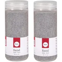 Rayher Hobby Materialen Rayher hobby Fijn decoratie zand korrels - 2x - zilver - 475 ml - zandkorrels - knutselmateriaal - 0.1 tot 0.5 mm