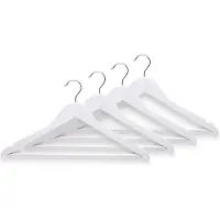 Zeller 12x Witte kledinghangers met broekstang 44 cm - - Huis/wonen benodigdheden - Kledingkast - Kledinghangers voor volwassenen