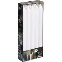 Spaas Dinerkaarsen wit - 50x stuks - 24 cm - 8 branduren - lange kaarsen - tafelkaarsen