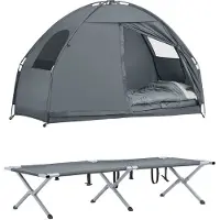 SoBuy OGS32-HG 4-In-1 Tent - Grijs - 1 Persoons - 193x160x86cm