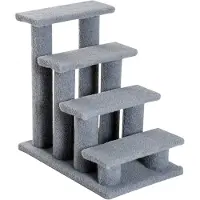 PawHut Dierentrap, kattentrap, hondentrap, trap voor katten en honden, 4 treden, beige, 63,5 x 43 x 60 cm D30-006