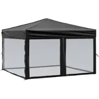 vidaXL Partytent inklapbaar met zijwanden 3x3 m zwart