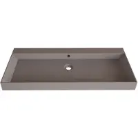 SaniGoods Kolo wastafel 100cm met 2 kraangaten mat leigrijs