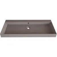 Gliss Design Wastafel Lako 100 cm Zonder Kraangat Mat Leigrijs
