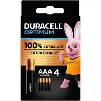 Duracell Alkaline Optimum AAA-batterijen 4 stuks