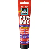 Bison Poly Max High Tack Express wit tube 165 gram, montagelijm, lijmen, monteren en afdichten, unieke SMP technologie, oplosmiddelvrij, binnen en buiten, vrijwel alle ondergronden