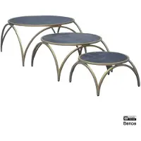Benoa Norfolk Coffee Table Set Of 3 (Blauw, 70x70x38 diameter: 70cm)