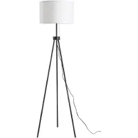 HOMCOM Vloerlamp, staande lamp, model E27, 37x37x152cm (zwart+wit)