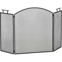 HOMCOM HOMdotCOM Haardscherm Metaal Zwart 128 x 2 x 76,5 cm