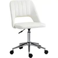 Vinsetto Kantoorstoel draaistoel schelpvorm verstelbaar fluweelzacht polyester beige