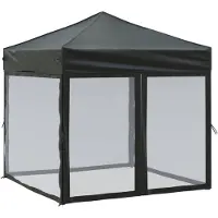 vidaXL Partytent inklapbaar met zijwanden 2x2 m zwart