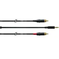Cordial Y-Adaptor Cable [Mini Jack(m)/2x RCA(m)] 900mm (Black) - Insert kabel