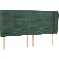 vidaXL Hoofdbord met randen 163x23x118/128 cm fluweel donkergroen