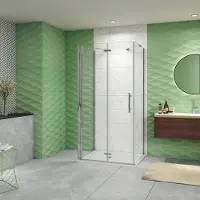 Sanexo Douchecabine Vrijstaand Poppy 120x80 Vouwdeur met Twee Zijwanden 80cm Antikalk 6Mm Helder Glas Chroom