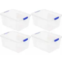 PlasticForte Opslagbakken met deksel - 10x - 16 liter - 40 x 30 x 21 cm - Organizers - transparant - kunststof