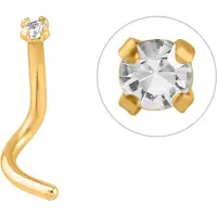 Lucardi Stalen neuspiercing goldplated met kristal