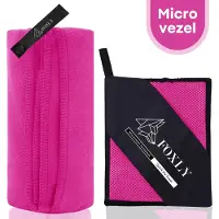 FOXLY Microvezel Handdoek 100x200 - Strandlaken - Badlaken - Reishanddoek Sneldrogend - Roze