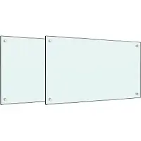 vidaXL Spatschermen keuken 2 st 70x60 cm gehard glas wit