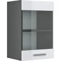 Vicco R-Line Glazen keukenkast – 40 cm Wit Hoogglans
