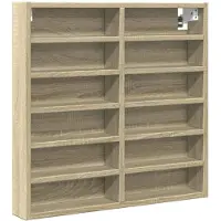 vidaXL Vitrinekast 60x8,5x58 cm bewerkt hout sonoma eikenkleurig