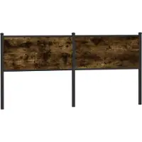 vidaXL Vervangend hoofdbord 180 cm bewerkt hout en staal gerookt eikenkleurig