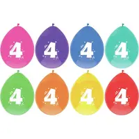 Haza Ballonnen - 4 jaar - leeftijd verjaardag - 16 stuks - 29 cm