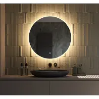 Schaere - Ronde Badkamerspiegel - LED Verlichting - Spiegel Verwarming - Touch Sensor - Dimfunctie - 80x80 cm