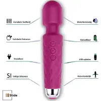 Slide iislide - Wand Massager- 28 Vibrations -Roze- Waterproof
