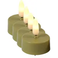 Countryfield LED theelichtjes/waxinelichtjes - 4x st - goud - met timer - warm wit