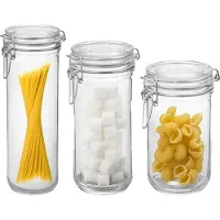 Bormioli Rocco Bormiolo Rocco Set van 3 weckpotten - glas - transparant - 1,5 L/0,75 L en 1 L