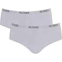 Sloggi men Basic Heren Midi slip - 2-pack - Grey Marle - Maat L