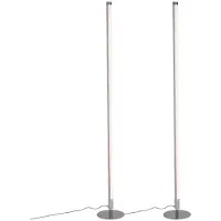 QAZQA Set van 2 moderne vloerlampen LED chroom - Line-up