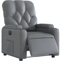 vidaXL Fauteuil verstelbaar elektrisch kunstleer grijs
