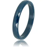 My Bendel - Keramieken Ring Facet Geslepen Donker Blauw 3mm - Keramieken Ring • Facet Geslepen • 3 Mm • Donkerblauw - met Luxe Cadeauverpakking | Sieraden Voor Dames | Maat 16.00 Mm / Maat 50